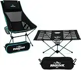 normani Campingstuhl mit Kissen bis 150Kg und Campingtisch ULTRALEICHTES, tragbares Camping-Set für Wandern, Garten, Picknick, Angeln, Camping, Festival oder Outdoor Farbe Blau