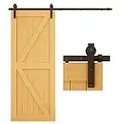 CCJH 183cm/6FT Herraje para Puertas Correderas Kit de Accesorios para Puertas Corredizas de Granero, Kit de Puerta de Madera única