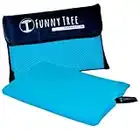 Funny Tree® Asciugamani in microfibra (turchese) 50x100cm Flatmeshbag| asciugatura rapida e risparmio di spazio ultra leggero| Asciugamano da viaggio Asciugamano sportivo Yoga Fitness Beach