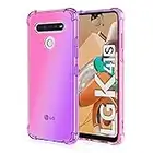 Dedux Funda Para LG K51S, [Refuerzo De Cuatro Esquinas] Carcasa Gradiente Transparente Tpu Suave Funda Case (Rosa/Violeta)