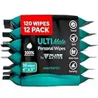 Pure Active Ultimate Shower Body and Face Wipes, Biodegradable Personal Hygiene Body Cleansing Wipes for Men for After Gym Travel Camping Adult Bathing Wipes (120 Wipes 6''x8'', Unscented)