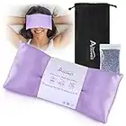 Atsuwell Weighted Eye Pillow with Individual Lavender Pack and Portable Bag, Moist Heat Eye Compress for Relaxtion Sleeping, Meditation, Yoga, Spa, Migraine Relief, Purple