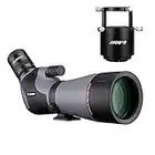 Svbony SV46P ED Telescopio Terrestre con Adaptador de Cámara Enfoque Dual, 20-60x80 HD Impermeable Prisma Porro con Recubrimiento Plateado Catalejos Spotting Scope (Compatible con Nikon)