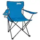 just be... Folding Camping Chair for Adults and for Kids Lightweight Foldable Chair Suitable for Outdoors. Chairs for the Beach, Lawn, Camp, Fishing Trip and Garden - Royal Blue with Dark Blue Trim