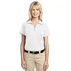 Port Authority Ladies Tech Pique Polo Shirt-S (White) (US)