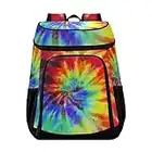 Tie-Dye Tessuto Cooler Zaino a tenuta stagna Cooler Cooler isolato Pranzo Cooler Bag 30 Lattine Campeggio Raffreddatori per Uomini Donne