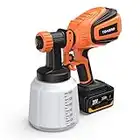 TDAGRO Cordless Paint Sprayer 20V 3.0Ah Batteries, HVLP Electric Spray Paint Gun 1400ML Container/4 Nozzles/3 Patterns, Paint Sprayers for Home Interior and Exterior/Fence/Cabinets/Walls/Ceiling