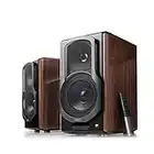 Edifier S2000MKIII Coaxial, Bluetooth, Optical and RCA Bookshelf 2.0 Speakers, Near-Field Active Tri-Amped 130w Studio Monitor for Audiophiles with Wireless, Line-in and Optical Input Walnut