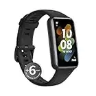 HUAWEI Band 7 Orologio Smart, Design ultra-sottile, Monitoraggio SpO2 continuo, Autonomia 14 giorni, Notifiche, Monitoraggio della salute, sonno e stress 24h, 96 modalità di allenamento, 5ATM, Nero