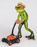 formano lustige Frösche Figur Frosch mit Rasenmäher Poly 16 cm