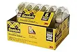 Scotch Double Sided Tape, 1/2 in x 500 in, 6 Dispensered Rolls (6137H-2PC-MP)