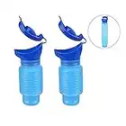 ICYANG 2 Pieces Male & Female Portable Collapsible Emergency Urinal, Travel Driving Outdoor Camping Car Toilet Pee Bottle for Kids Older, 750ml