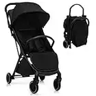 Maxmass Baby Stroller, Folding Infant Travel Pushchair with Storage Basket, Canopy Handrail and Five-Point Harness, Toddler Lightweight Buggy for 0-36 Months (Black)