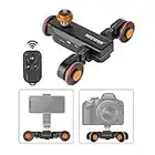 Neewer Wireless Carrello Dolly a 3 Ruote per Video, Elettrico Motorizzato a 3 Velocità Slider Scorrevole con Telecomando, Adatto a Reflex Digitali, Videocamere, GoPro, iPhone & Android Smartphone