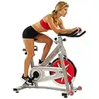 Sunny Health & Fitness Exercise Bike Pro Indoor Cycling Stationary Bike with 18 KG ( 40 LB) Flywheel Chain Drive Dual-Felt Resistance and Emergency Stop Brake for Home Gym Equipment - SF-B901