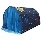 Play Tents for Girls Boys Powcan Galaxy Starry Sky Dream Bed Tents for Kids Portable Pop Up Baby Toddlers Playhouse with Double Net Curtain & Carry Bag for Bedroom Decor Indoor Games, 140x100x80cm