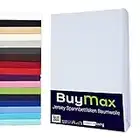 Buymax Spannbettlaken 90x200cm Baumwolle 100% Spannbetttuch Bettlaken Jersey, Matratzenhöhe bis 25 cm, Farbe Weiß