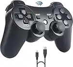 Controller für PS3,Sefitopher Wireless Controller Compatible für Playstation 3 Bluetooth Gamepad mit Double Shock, Ladekabel