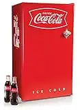 Nostalgia Coca-Cola CRF32CK 3.2 Cu. Ft. Refrigerator With Freezer Adjustable Temperature Cools as low as 32 Degrees, Bottle Opener, Ice Cube Tray, Scraper Included, Red