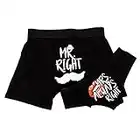 Warriors & Scholars W&S Matching Underwear for Couples - Couples Matching Undies, Boxer Briefs, Mr & Mrs Right, Mr & Mrs Right, Small