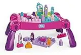 MEGA Bloks La Table d'Apprentissage rose avec blocs de construction et 2 véhicules, 30 pièces, jouet pour bébé et enfant de 1 à 5 ans, FFG22