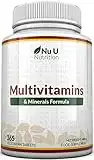 Multivitamin Tablets - 365 Tablets (1 Year Supply) - 25 A-Z Multivitamins and Minerals Including Iron, Zinc & Vitamin D - Multivitamin tablets for Men and Women including 50 plus - One Daily - Highly Bioavailable Vegetarian Vitamins