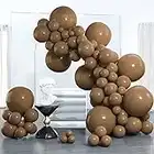 PartyWoo Coffee Brown Balloons, 100 pcs Retro Brown Balloons Different Sizes Pack of 18 Inch 12 Inch 10 Inch 5 Inch Balloons for Balloon Garland Balloon Arch as Party Decorations, Birthday Decorations