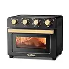Air Fryer Toaster Oven, Feekaa Black and Gold Toaster, 4 Slice, 21QT 1700W Convection Countertop, 7-in-1 Combo, 7 Accessories, Healthy Cooking User Friendly