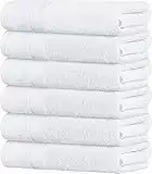 Wealuxe White Bath Towels 22x44 Inch, Cotton Towel Set for Bathroom, Hotel, Gym, Spa, Soft Extra Absorbent Quick Dry 6 Pack