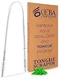 OCBA Tongue Scraper for Oral Health Natural Silver Tongue Cleaner Rustproof Use After Toothbrush for Fresh Breath Stainless Steel (1 Pack) (1 Pack)