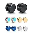 Paxuan 5 Pairs Mens Womens Stainless Steel Magnetic Stud Earrings Non Piercing Clip on Earrings 6MM (6MM)