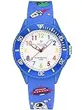 Alienwork Spazio Alien Orologio di Apprendimento Bambini Ragazzi Blu Bracciale in Silicone Multicolore bambini Impermeabile 5 ATM Tempo di Apprendimento