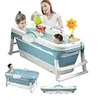 Large Foldable Bath Tub Bathtub, Pop up with Removable Cover for Baby Toddler Children Twins Petite Adult, Freestanding Bathtubs Home Sauna, from to 118CM