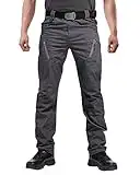 FEDTOSING Men's Outdoor Cargo Work Trousers Military Tactical Pants Combat Ripstop Trousers (Dark Grey 32W / 32L)