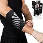 Physix Gear Sport Compression Epicondilite Elbow Brace - Tutore per gomito unisex per tendinite, gomito del tennista, dolore articolare - Supporto per gomito in gomma sintetica - 1 Grigio XL