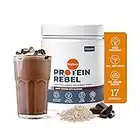 Protein Rebel – Replace Vegan Protein Powders (17 Servings, 650g), Natural Pea, Rice, Hemp Protein Shake, Prebiotic, High Fibre, VIT B12, Zinc, Gluten Free, Lactose Free, Dark Chocolate