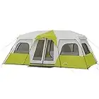 CORE 12 Person Instant Cabin Tent | 3 Room Huge Tent for Family with Storage Pockets for Camping Accessories | Portable Large Pop Up Tent for 2 Minute Camp Setup