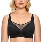 DELIMIRA Reggiseno Coppa Taglie Forti Piena con Ferretto Senza Imbottitura Donna Nero 6E