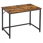 VASAGLE Bureau, Table, Poste de Travail, pour Bureau, Chambre, 50 x 100 x 75 cm, Style Industriel, Cadre en Métal, Marron Rustique et Noir LWD41X