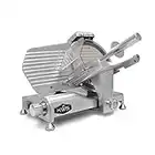 KWS Metal Collection Commercial 320W 10 Inch Meat Slicer MS-10DS Anodized Aluminum Base with Stainless Steel Blade + Blade Removal Tool, Frozen Meat/ Cheese/ Food Slicer Commercial and Home Use