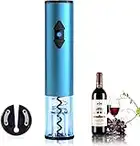 CHICAN Electric Wine Opener, Automatic Cordless Wine Bottle Opener kit with Foil Cutter (Batteries not Included) (Blue)