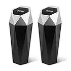 OUDEW Car Trash Can with Lid, New Car Dustbin Diamond Design, Leakproof Vehicle Trash Bin, Mini Garbage Bin for Automotive Car, Home, Office, Kitchen, Bedroom, 2PCS (Silver)