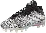 adidas Men's Freak Carbon Cleats Football Shoe, Black/Silver Metallic/White, 10