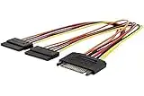 ASSMANN Electronic AK-430405-003-M Cable de alimentación Interna 0,3 m - Cables de alimentación Interna (0,3 m, 2 x SATA de 15 Pines, SATA de 15 Pines, Macho/Hembra, Derecho, Derecho)