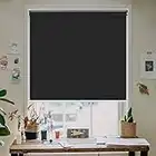 KCO Cordless Blackout Roller Blind Window Blinds and Shades Waterproof UV Protection Roller Blinds for Bathroom Kitchen Bedroom, 22" W x 72" L, Black