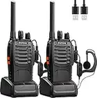 Baofeng Walkie Talkies PMR446 Funkgeräte Set Professionelle Zwei-Wege-Radio16 Kanäle Gegensprechanlage Wiederaufladbarer Funkempfänger Sende- und Empfangsgerät für Erwachsene mit Kopfhörern (2 Stück)