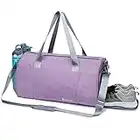 Borsone Palestra Donna Uomo Borsa Sport con Scomparto per Scarpe e Tasca Bagnata, Borsone Piscina Fitness Borsa per Viaggio Nuoto Gym Allenamento, Viola