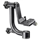 K&F Concept Professional Gimbal Head Heavy Duty Metal 360 Degree Panoramic Tripod Head with Standard 1/4'' Quick Release Plate and Bubble Level for Digital SLR Cameras Up to 20KG/44LBS