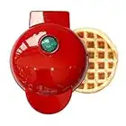 AVNICUD Piastra per Waffle, Cialdiera, Mini Macchine per Waffle Elettrico Antiaderente Piastra elettrica da Cucina per Cialde, Panini, Frittelle, Sandwich Colazione Veloce, Rossa