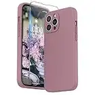 SURPHY Cover Compatibile con iPhone 13 Pro Max (6,7"), Custodia in Silicone per iPhone 13 Pro Max Cover Antiurto con Protezione Individuale per Ogni Lente Case per iPhone 13 Pro Max 2021, Viola Rosa